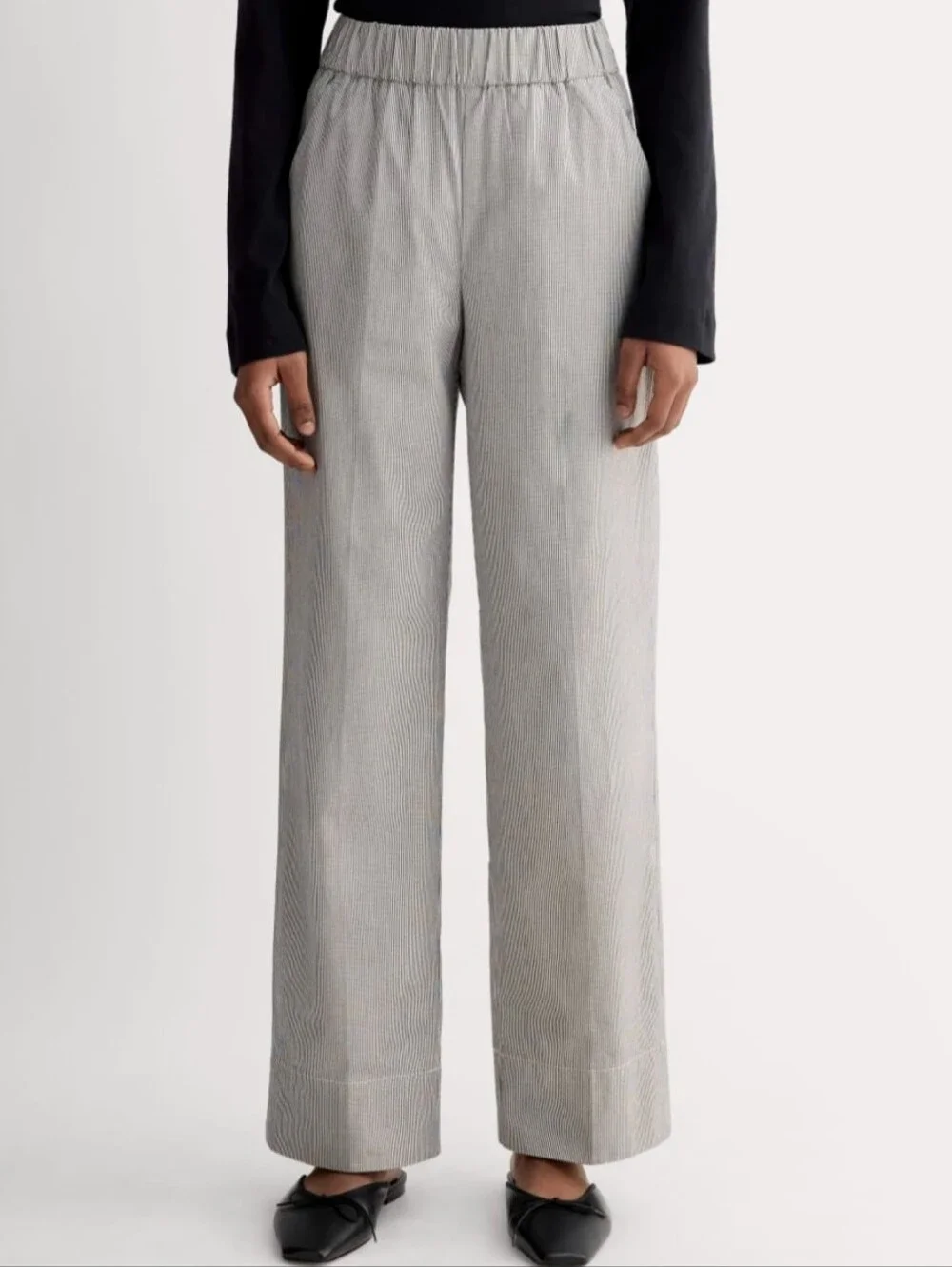 Everlane The Easy Pant Canvas Tan/Navy Organic Cotton - Picture 2 of 15